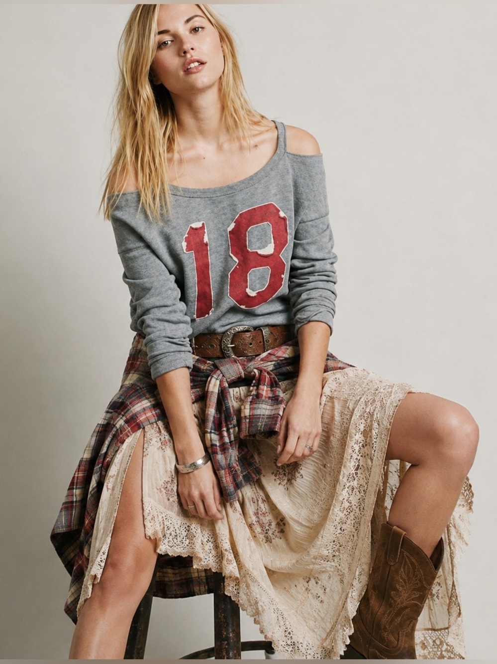 FREE PEOPLE Cold Shoulder Sweatshirt